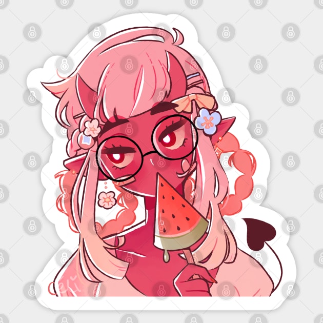 hot demon girl summer Sticker by pianta